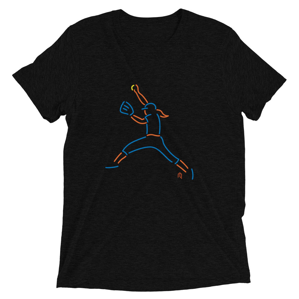 Girls Softball Pitcher Neon T-Shirt