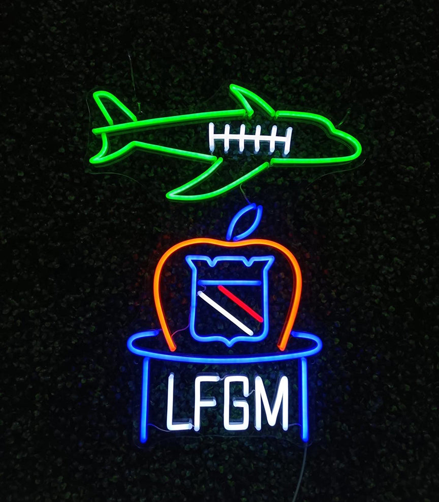 LFGM Plane Shield Neon Sign